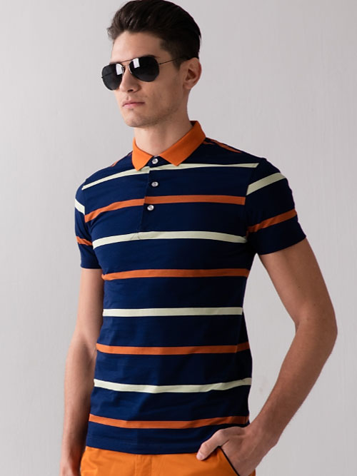 Strips yarn dye polo shirts mens nice polo